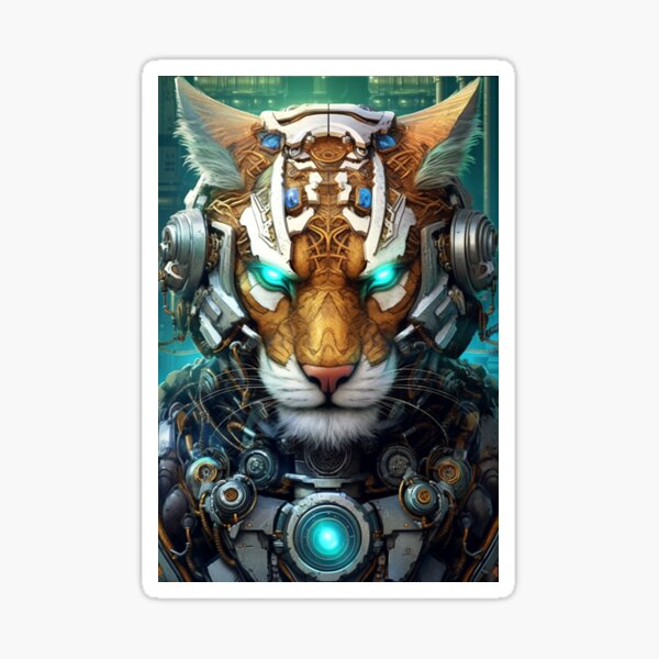 techno tiger Sticker