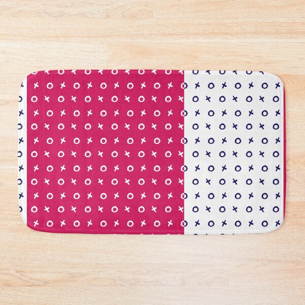 Item preview, Tic Tac Toe Retro Vertical Striped Pattern in White, Indigo, Pink and Red designed and sold by anisgott.