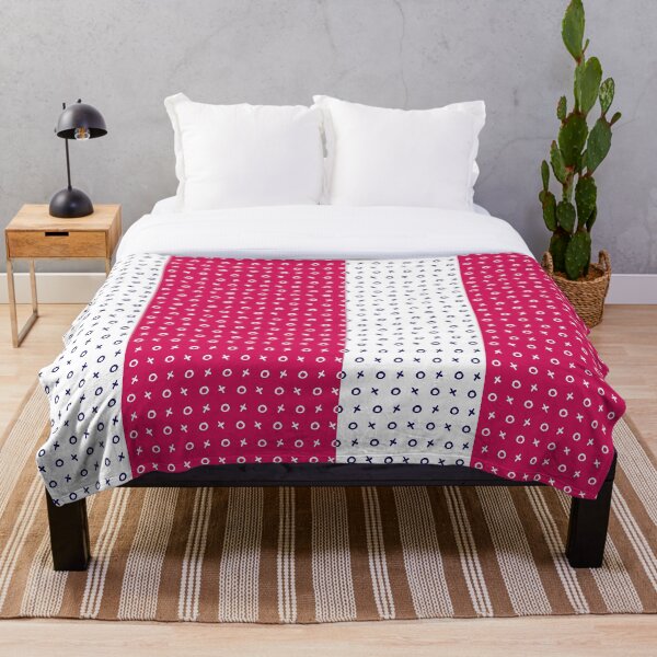 Item preview, Tic Tac Toe Retro Vertical Striped Pattern in White, Indigo, Pink and Red designed and sold by anisgott.