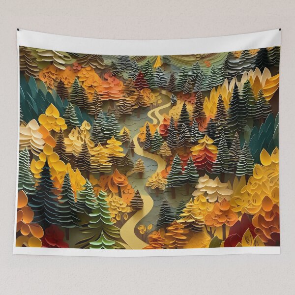 Item preview, Autumn Forest Paper Art designed and sold by Kingsandwichco.