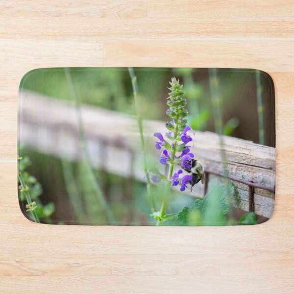 Item preview, Garden Scene with Purple Flower and Carpenter Bee designed and sold by vryandesigns.