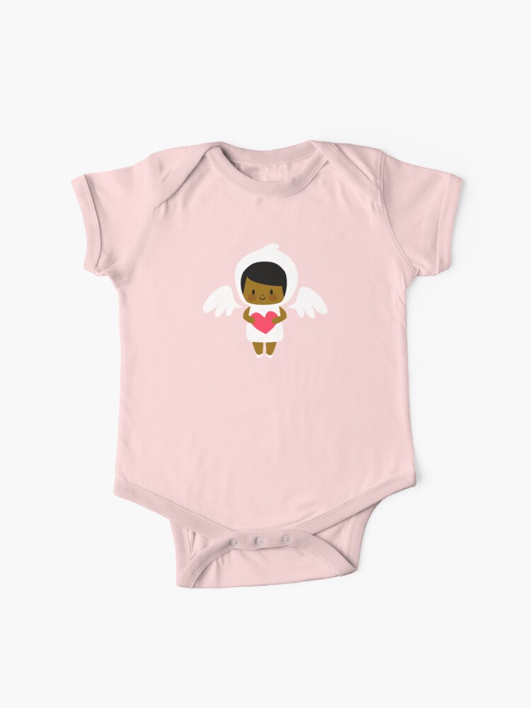 Thumbnail 1 of 2, Baby One-Piece, Kawaii angels pattern - pink designed and sold by petitspixels.