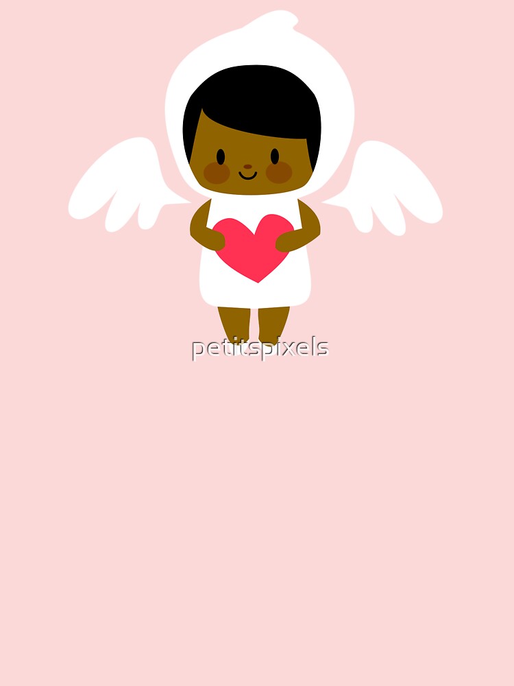 Artwork view, Kawaii angels pattern - pink designed and sold by petitspixels