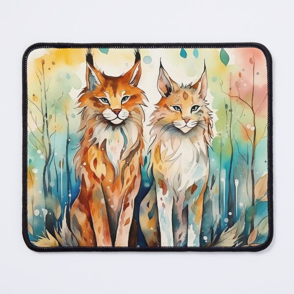 Artikelvorschau, Lynx : Watercolour Magical Forest Creatures Series entworfen und verkauft von MTJ-Mushrooms.