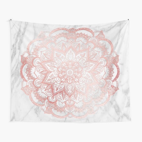 Rose Gold Mandala Star Tapestry