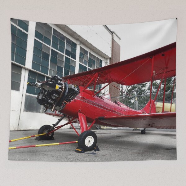 Item preview, Modern Industrial Air Plane Museum Vintage Red Propeller Plane Digital Photograph designed and sold by ARTbyABACCUS.