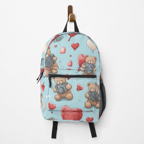 Item preview, Photographer Bear Pattern with Heart Balloons designed and sold by SweetMagicDream.