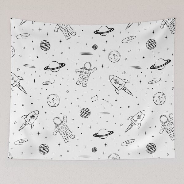 Item preview, space theme - white designed and sold by littlearrow.
