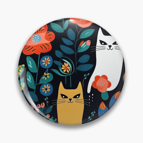 Item preview, Vibrant Cats Leaves and Flowers Floral Patterns designed and sold by Wonder Of Light.