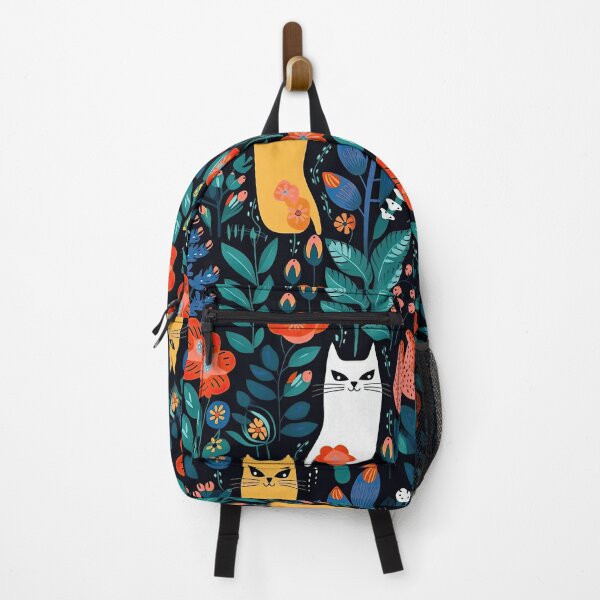 Item preview, Vibrant Cats Leaves and Flowers Floral Patterns designed and sold by Wonder Of Light.