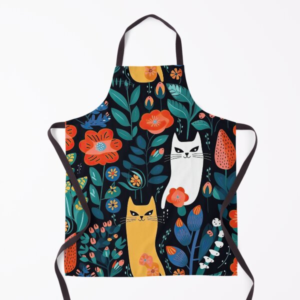 Item preview, Vibrant Cats Leaves and Flowers Floral Patterns designed and sold by Wonder Of Light.