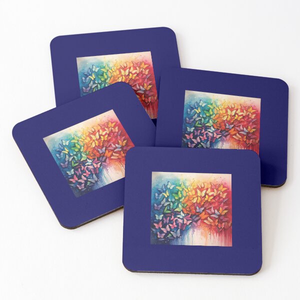 Item preview, Rainbow butterflies with colorful rainbow melting colors designed and sold by Earth Nature Creations.