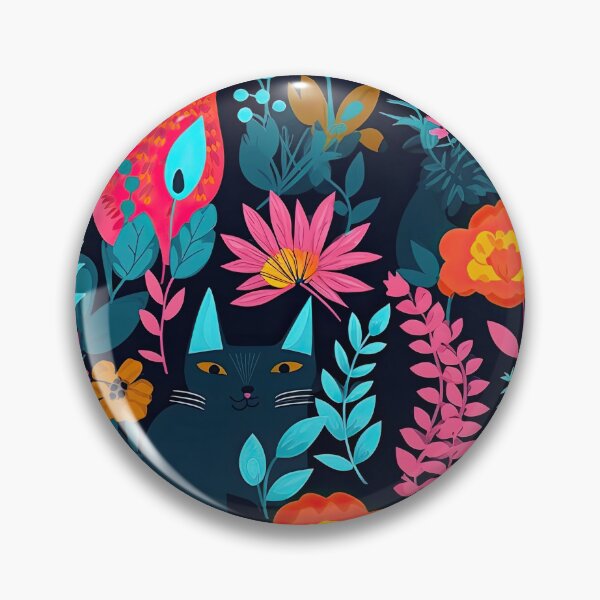 Item preview, Vibrant Cats Leaves and Flowers Floral Patterns designed and sold by Wonder Of Light.