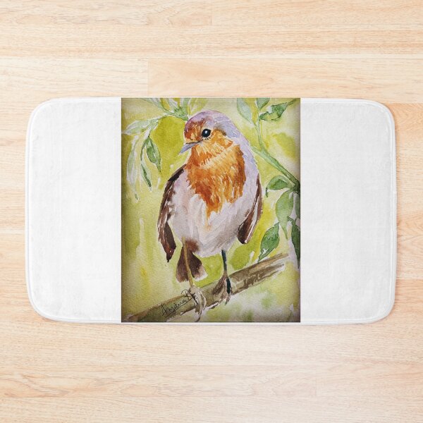 Item preview, Robin bird on a branch designed and sold by AnjuPaintings.