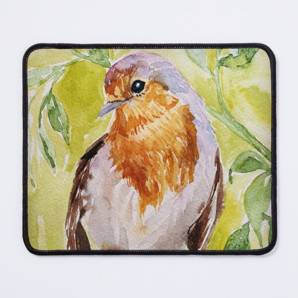 Item preview, Robin bird on a branch designed and sold by AnjuPaintings.
