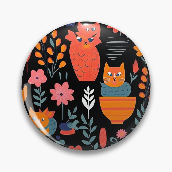Item preview, Vibrant Cats Leaves and Flowers Floral Patterns designed and sold by Wonder Of Light.