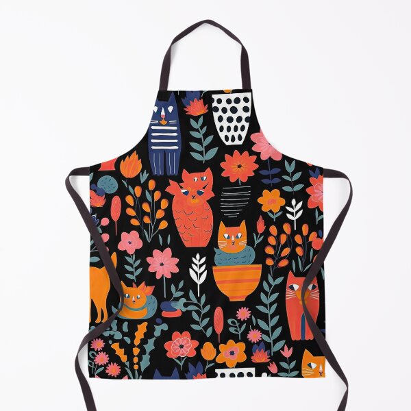 Item preview, Vibrant Cats Leaves and Flowers Floral Patterns designed and sold by Wonder Of Light.