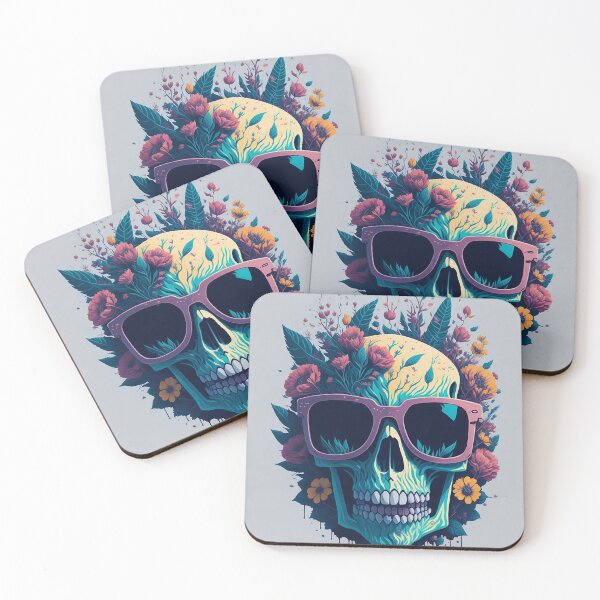 Item preview, Dead Skull wearing trendy glasses designed and sold by SplashyInk.