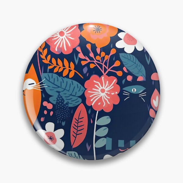Item preview, Vibrant Cats Leaves and Flowers Floral Patterns designed and sold by Wonder Of Light.