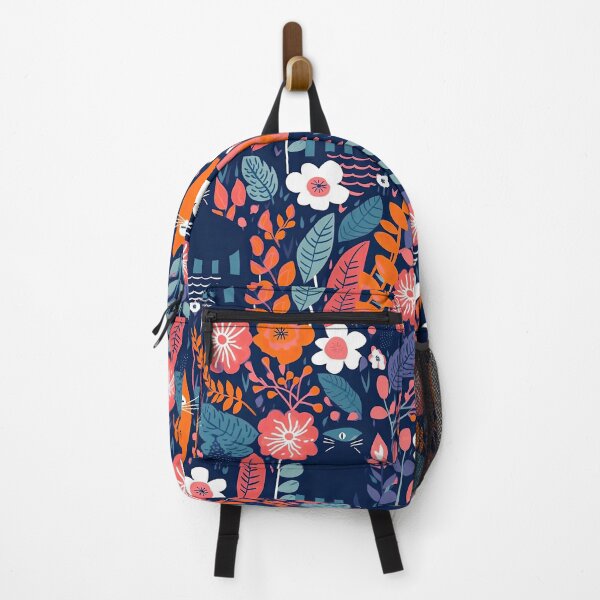 Item preview, Vibrant Cats Leaves and Flowers Floral Patterns designed and sold by Wonder Of Light.