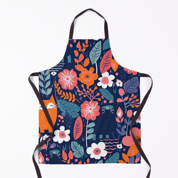 Item preview, Vibrant Cats Leaves and Flowers Floral Patterns designed and sold by Wonder Of Light.