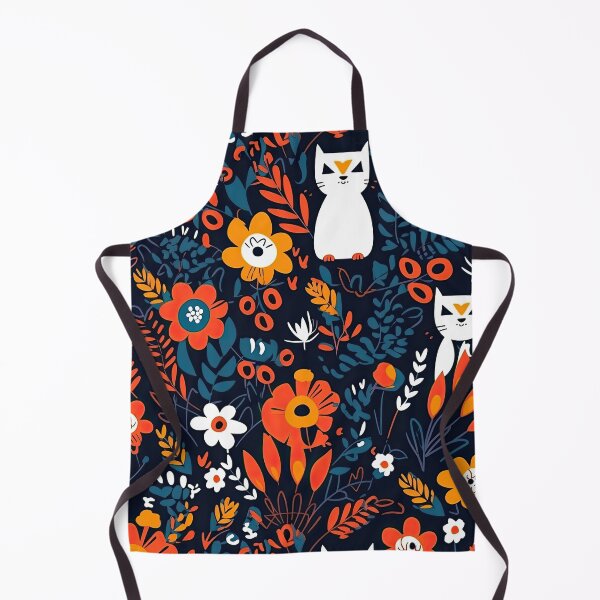 Item preview, Vibrant Cats Leaves and Flowers Floral Patterns designed and sold by Wonder Of Light.