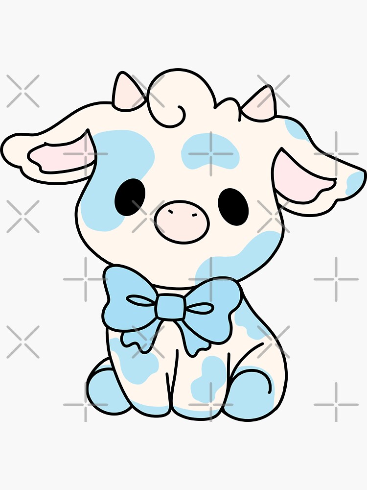 Blueberry Cow kawaii Sticker for Sale by MayBK