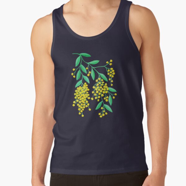 Golden Wattle - Navy Tank Top