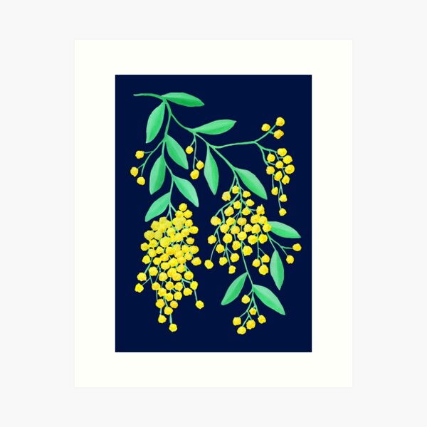 Item preview, Golden Wattle | Navy designed and sold by makemerriness.