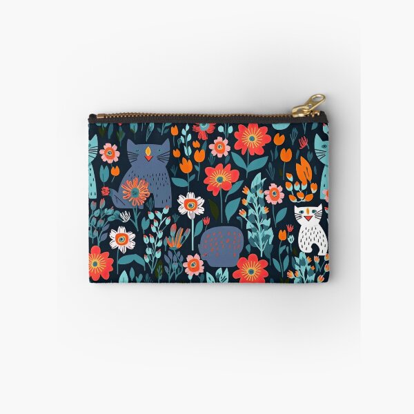 Item preview, Vibrant Cats Leaves and Flowers Floral Patterns designed and sold by Wonder Of Light.