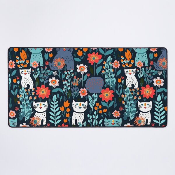 Item preview, Vibrant Cats Leaves and Flowers Floral Patterns designed and sold by Wonder Of Light.