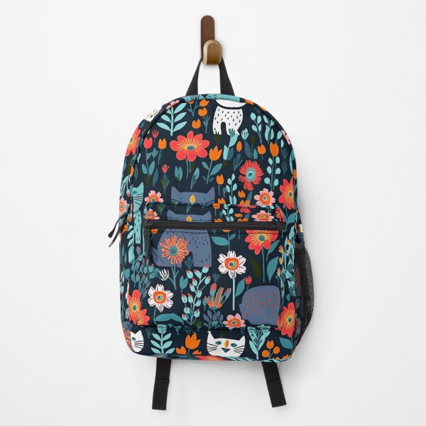 Item preview, Vibrant Cats Leaves and Flowers Floral Patterns designed and sold by Wonder Of Light.