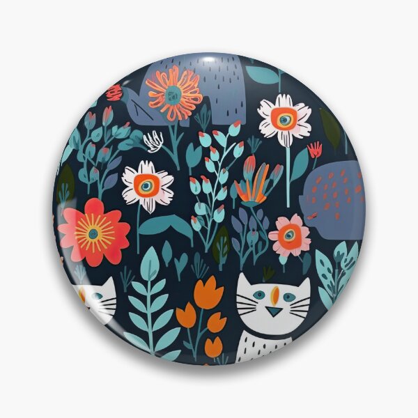 Item preview, Vibrant Cats Leaves and Flowers Floral Patterns designed and sold by Wonder Of Light.