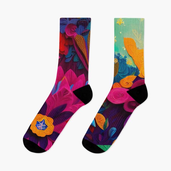 Aperçu de l'œuvre Fleurs lumineuses papier découpé style art coloré 3d créée et vendue par Inktown.