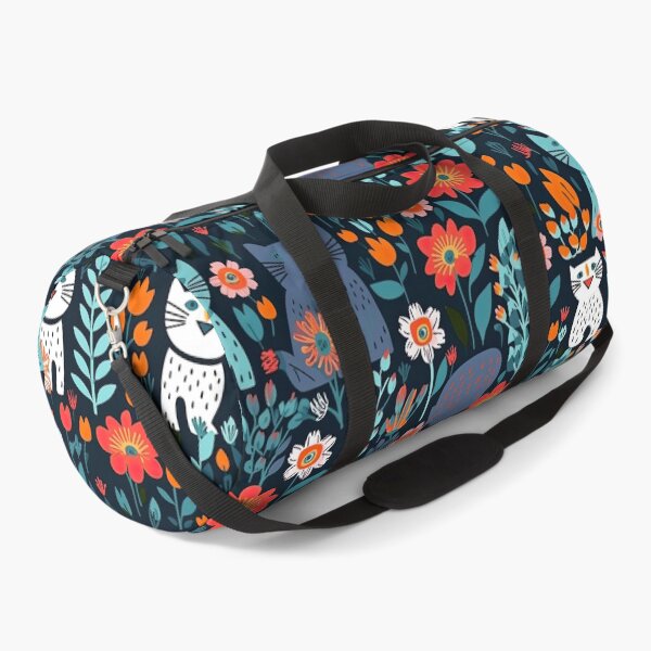 Item preview, Vibrant Cats Leaves and Flowers Floral Patterns designed and sold by Wonder Of Light.