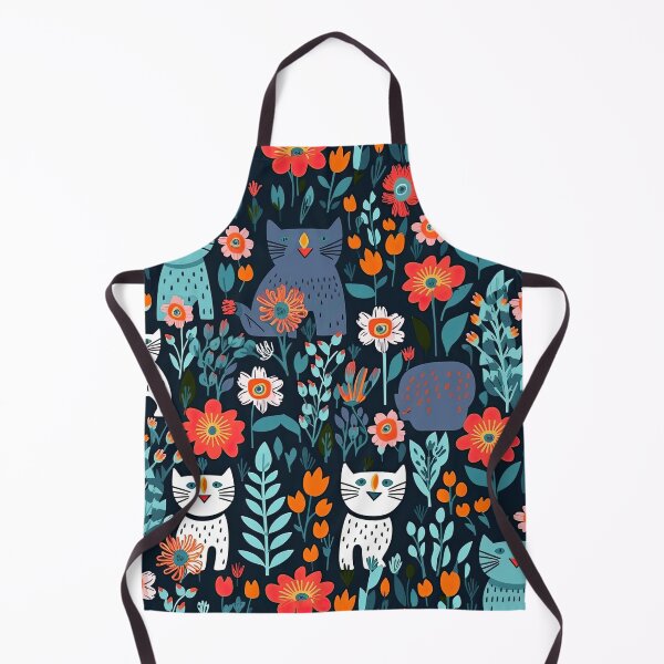Item preview, Vibrant Cats Leaves and Flowers Floral Patterns designed and sold by Wonder Of Light.
