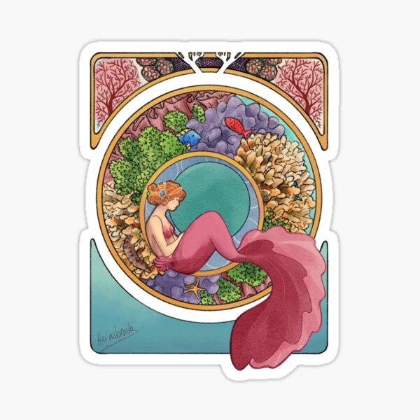 Art Nouveau Mermaid Sticker