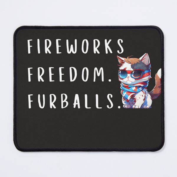 Item preview, Fuegos artificiales, Libertad, Furballs 4 de julio Cute Cat designed and sold by CKHorizonDesign.