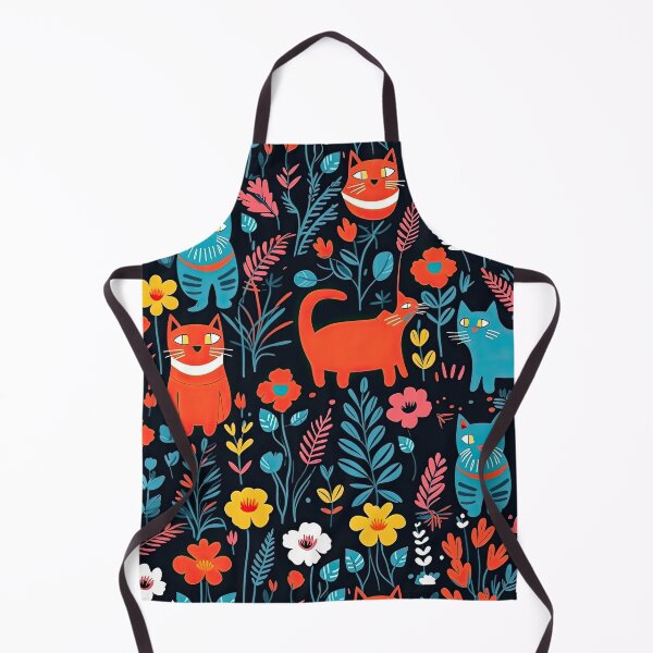 Item preview, Vibrant Cats Leaves and Flowers Floral Patterns designed and sold by Wonder Of Light.