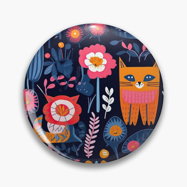 Item preview, Vibrant Cats Leaves and Flowers Floral Patterns designed and sold by Wonder Of Light.