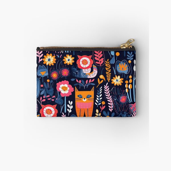 Item preview, Vibrant Cats Leaves and Flowers Floral Patterns designed and sold by Wonder Of Light.