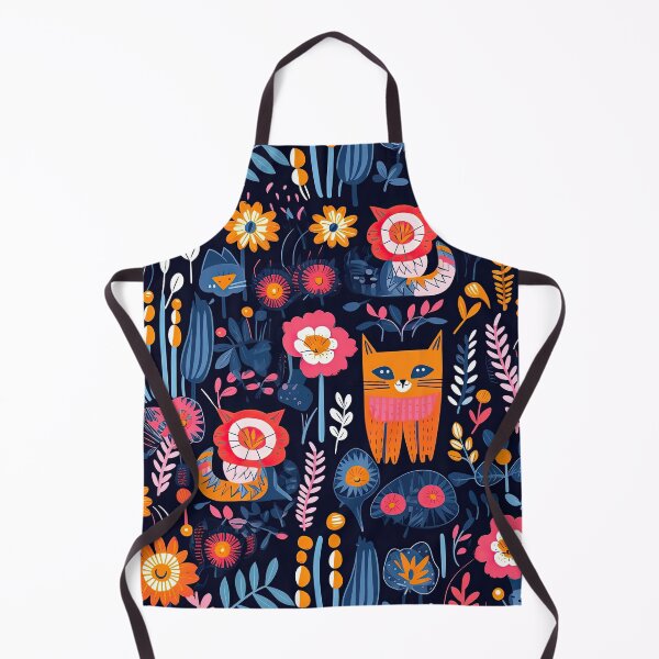 Item preview, Vibrant Cats Leaves and Flowers Floral Patterns designed and sold by Wonder Of Light.