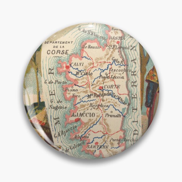 Item preview, Vintage Corsica France Map (1890) Old French Mediterranean Island Atlas designed and sold by BravuraMedia.