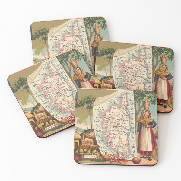 Item preview, Vintage Corsica France Map (1890) Old French Mediterranean Island Atlas designed and sold by BravuraMedia.