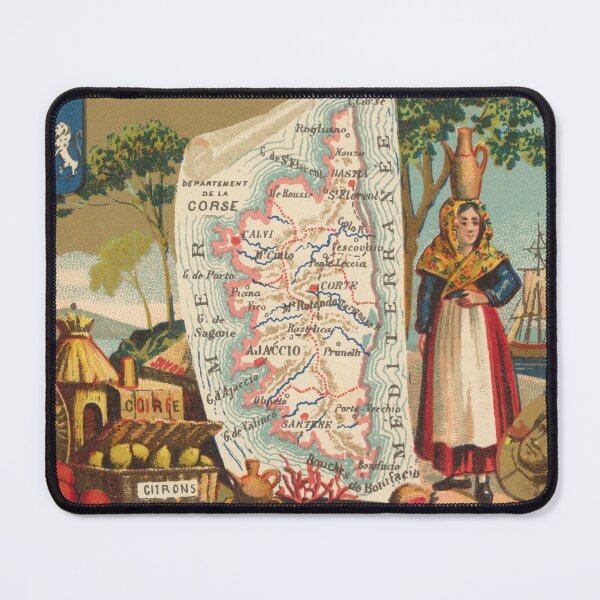 Item preview, Vintage Corsica France Map (1890) Old French Mediterranean Island Atlas designed and sold by BravuraMedia.