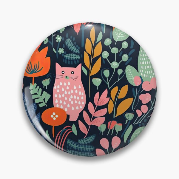 Item preview, Vibrant Cats Leaves and Flowers Floral Patterns designed and sold by Wonder Of Light.