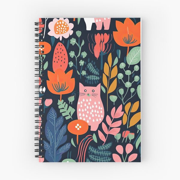 Item preview, Vibrant Cats Leaves and Flowers Floral Patterns designed and sold by Wonder Of Light.
