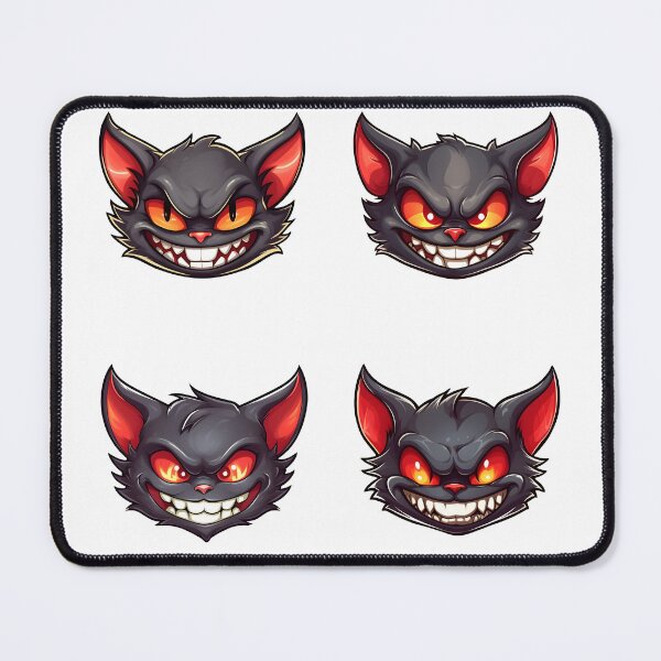 Item preview, Sticker pack - Devil cat - Evil cat - Black cat - Fire eyes - Sharp fangs - Black fur - Pointy ears designed and sold by StickerForDays.