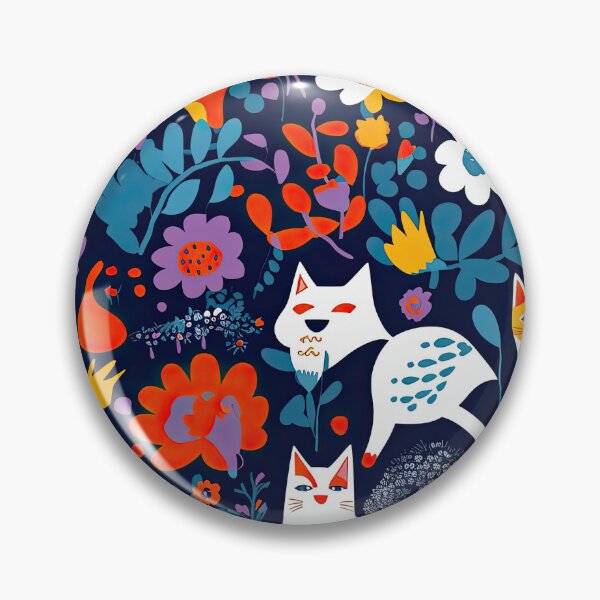 Item preview, Vibrant Cats Leaves and Flowers Floral Patterns designed and sold by Wonder Of Light.