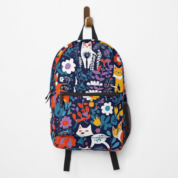 Item preview, Vibrant Cats Leaves and Flowers Floral Patterns designed and sold by Wonder Of Light.